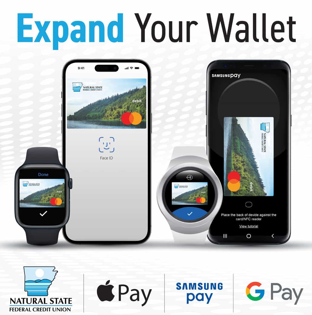 Expand your wallet. Image shows iphone and iwatch with app on it.